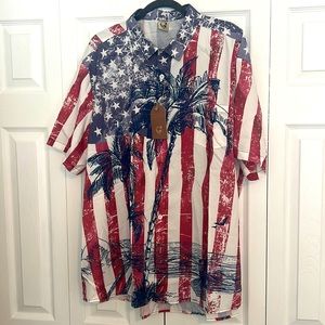 Hardaddy 3X red white and blue button down men’s shirt